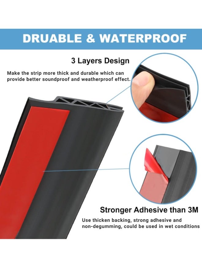 Super ZYouth Door Draft Stopper,100 cm Length Under Door Seal, Door Sweep for Exterior & Interior Doors, Door Bottom Draft Blocker Dust and Noise Insulation  - Image 2