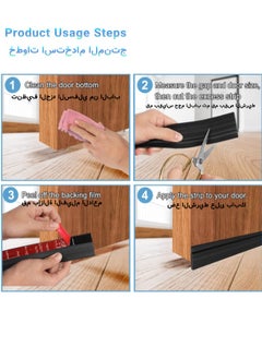 Super ZYouth Door Draft Stopper,100 cm Length Under Door Seal, Door Sweep for Exterior & Interior Doors, Door Bottom Draft Blocker Dust and Noise Insulation  - Image 3