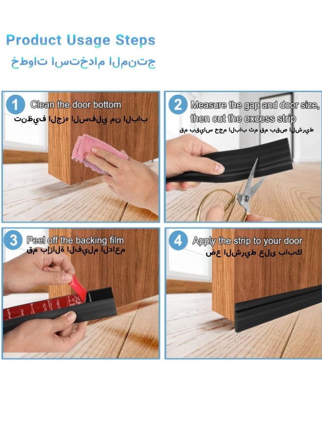 Super ZYouth Door Draft Stopper,100 cm Length Under Door Seal, Door Sweep for Exterior & Interior Doors, Door Bottom Draft Blocker Dust and Noise Insulation  - Image 3