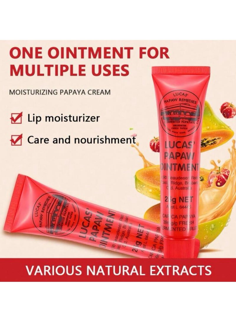 LUCAS Australia Papaya Cream Lip Balm, Double Moisturizing Effects, Moisturizes And Soothes Dry Lips, Suitable For Both Men And Women, Can Be Applied To Other Parts Such As Hands And Feet Anytime, No - Image 1