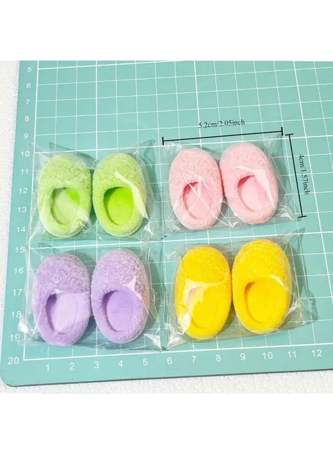 2PCS Random Style Mini Flannel Slippers DIY Dollhouse Decorative Shoes For Crafts Photography Props - Image 2