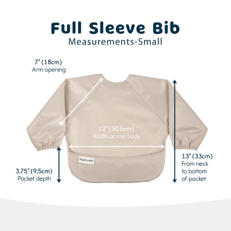 Tiny Twinkle Long Sleeve Bib for Babies & Toddlers | 2-Pack Waterproof Smock Bib for Eating | Machine Washable & Mess-Proof Feeding Essentials | Newborn Shower Gift (Periwinkle Putty,6â€“24M) - Image 2