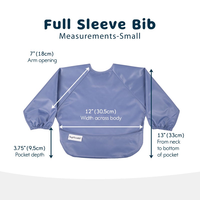Tiny Twinkle Long Sleeve Bib for Babies & Toddlers | 2-Pack Waterproof Smock Bib for Eating | Machine Washable & Mess-Proof Feeding Essentials | Newborn Shower Gift (Periwinkle Putty,6â€“24M) - Image 3