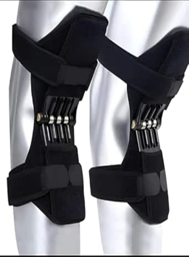 Strong Spring Knee Brace – Knee Joint Support for Arthritis Pain Relief – Suitable for Running, Walking, Mountaineering, Squatting – High Ventilation & Free Size – Anti-Slip & Energy Booster 2 Pack