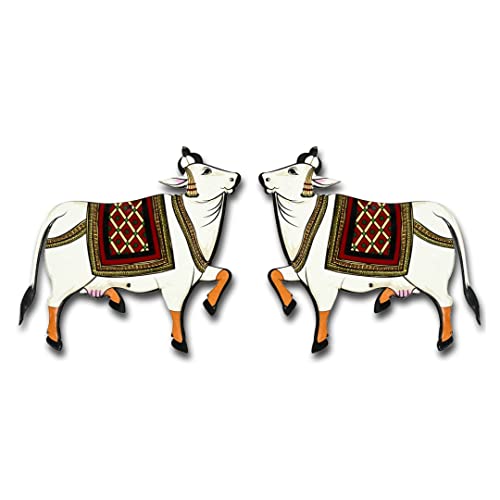 Adikala Pichwai Decorative Cow MDF Cutout Design for Diwali | Dussehra | Rangoli | Pooja | Festival Gift | Wedding Decorations 5.INCH-Set of 6 - Image 1