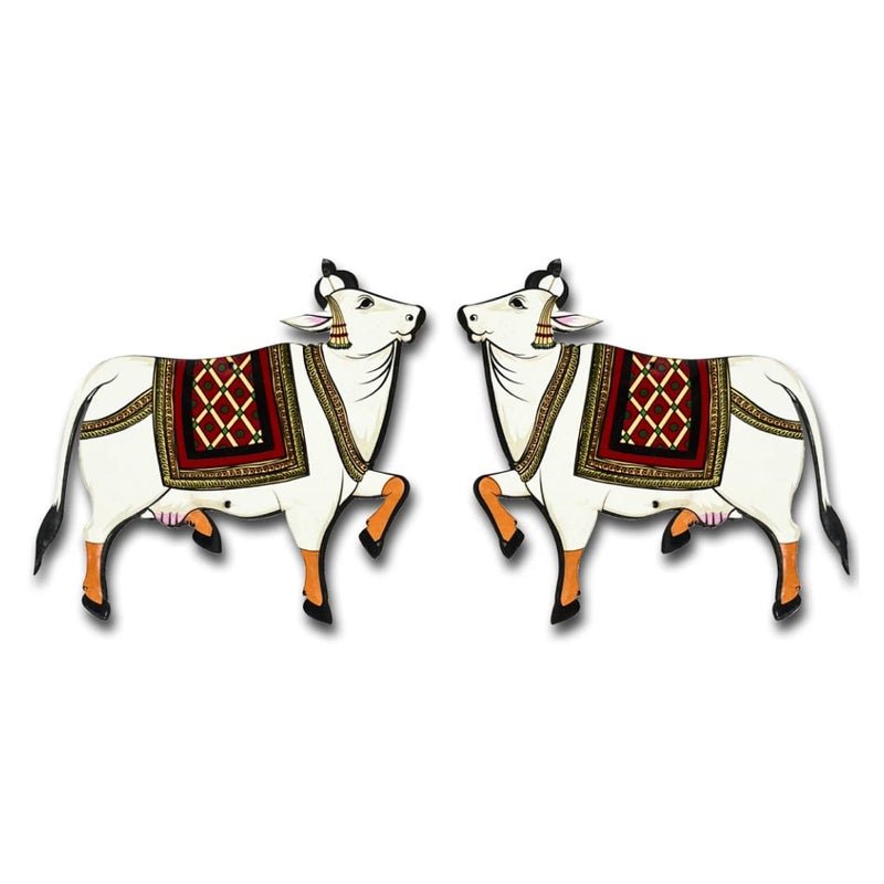 Adikala Pichwai Decorative Cow MDF Cutout Design for Diwali | Dussehra | Rangoli | Pooja | Festival Gift | Wedding Decorations 5.INCH-Set of 6 - Image 3