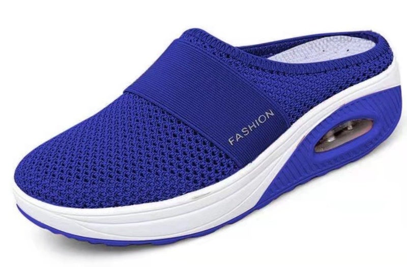Plus Size Heel-Less Pedal Women'S Lazy Thick-Soled Air Cushion Hollow Mesh Breathable Baotou Half Drag Women - Image 1
