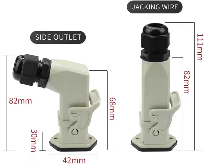 HDC-HA Heavy Duty Connector 4/5/6/8 Pins Industrial Waterproof Aviation Socket Plug Plastic Housing 250V 10A/16A(7 Pins and Pe-01) - Image 5