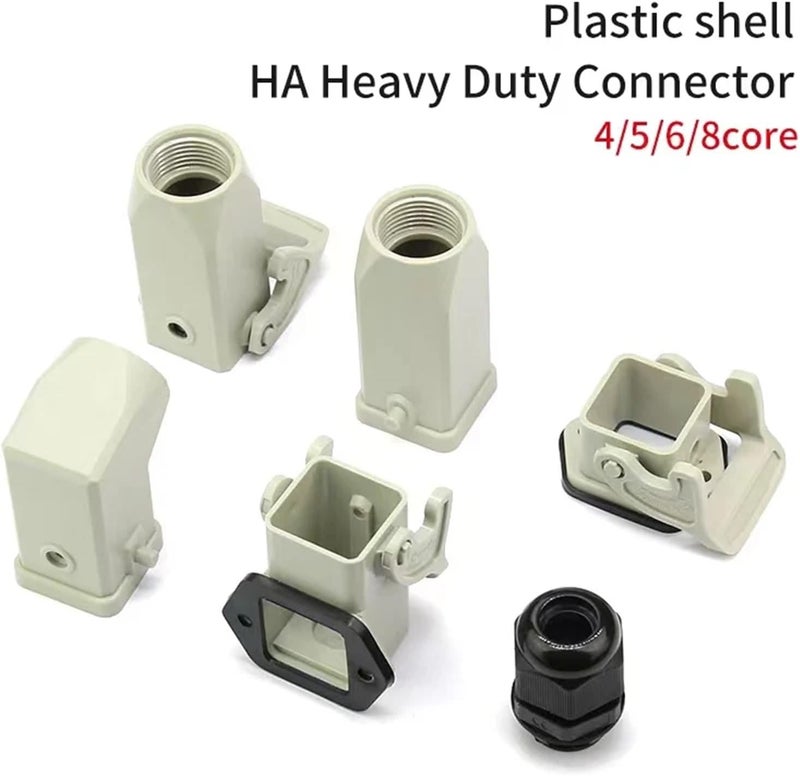 HDC-HA Heavy Duty Connector 4/5/6/8 Pins Industrial Waterproof Aviation Socket Plug Plastic Housing 250V 10A/16A(7 Pins and Pe-01) - Image 4
