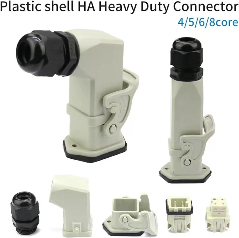 HDC-HA Heavy Duty Connector 4/5/6/8 Pins Industrial Waterproof Aviation Socket Plug Plastic Housing 250V 10A/16A(7 Pins and Pe-01) - Image 3