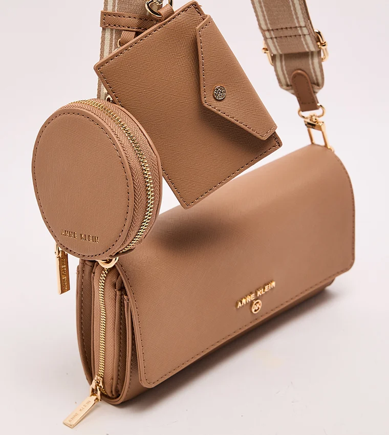 Anne Klein  Anne Klein Textured Flap Crossbody Bag for Women | Best Price UAE