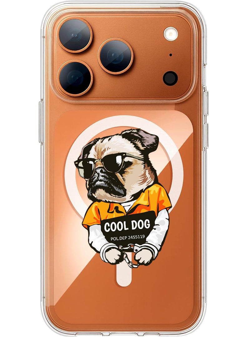 Theodor Magnetic Case for Apple iPhone 17 Pro Max Compatible with MagSafe Wireless Charging, Shockproof Phone Bumper Cover - Cow astronaut - Image 1