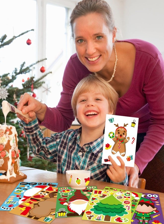 Greingways 42 Sheets Christmas Party Favors Stickers, Christmas Crafts Make Your Own Sticker, Gifts for Classroom Student Stocking Stuffers Goodie Bag Activities Game Holiday Sticker for Kids - Image 3