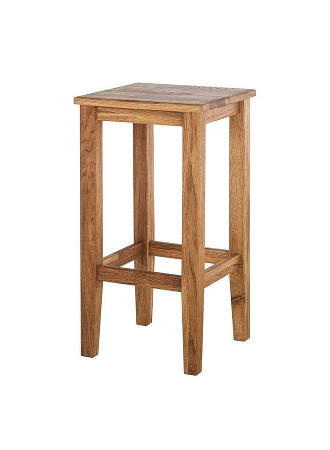 Dantawood Dantawood Wooden Long Bar High Stool for Home | Kitchen Stool | Acacia Wood, Natural Brown Teak Finish- 24-Inch  - Image 1