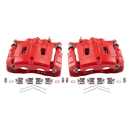TRQ Front Performance Brake Caliper Set Red Compatible with 2010-2015 Lexus RX350 2015 RX450h 2010-2019 Toyota Highlander 2011-2020 Sienna - Image 2