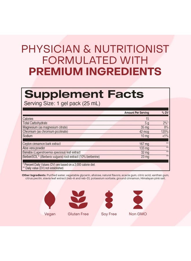 HealthyCell Glucose Support Supplement to Support Balanced Blood Sugar - Berberine, Cinnamon & Chromium for Healthy Insulin Function & Proper Glucose Metabolism - 30 Gel Packs, Apple Cinnamon Flavored - Image 5
