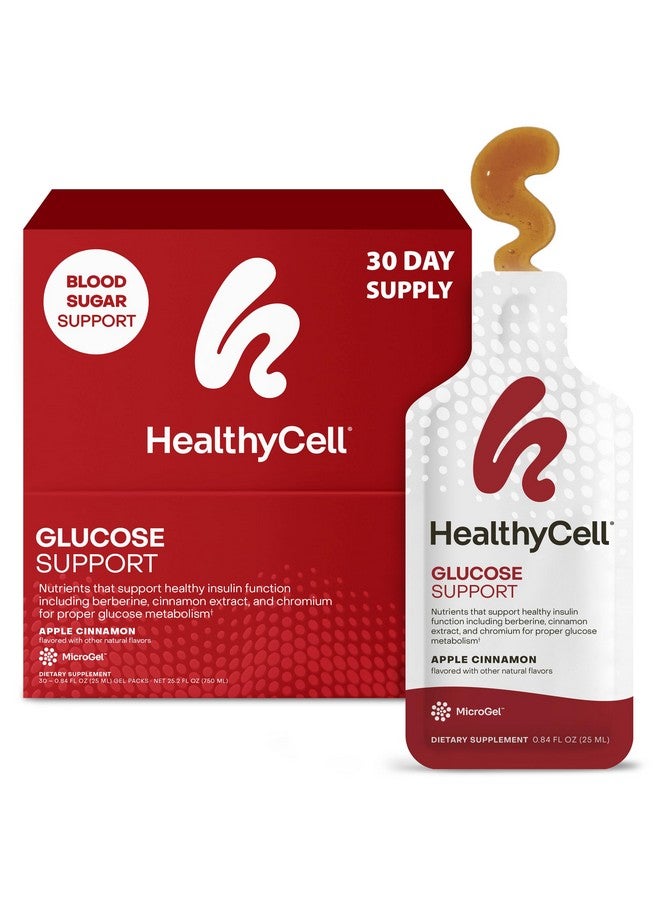 HealthyCell Glucose Support Supplement to Support Balanced Blood Sugar - Berberine, Cinnamon & Chromium for Healthy Insulin Function & Proper Glucose Metabolism - 30 Gel Packs, Apple Cinnamon Flavored - Image 1
