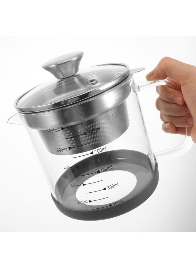 Luxshiny Stainless Steel Soy Milk Filter Glass Teapot with Fine Mesh Filter and Scale 1L Yogurt Strainer Maker Food Strainer for Milk Juice Kitchen Tool - Image 3