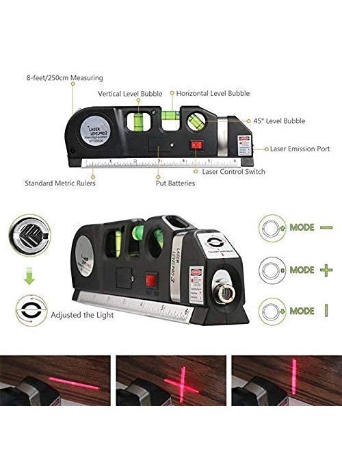 BESTDI BESTDI 03 NEW01 Level Laser Plastic Horizon Vertical Measure Tape Aligner Bubbles Ruler Multifunction Leveler Tool  - Image 2