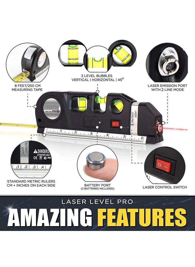 BESTDI BESTDI 03 NEW01 Level Laser Plastic Horizon Vertical Measure Tape Aligner Bubbles Ruler Multifunction Leveler Tool  - Image 5