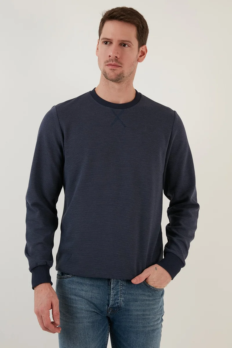 بوراتي Striped Cotton Crew Neck Sweat Men's Sweat 5905241
