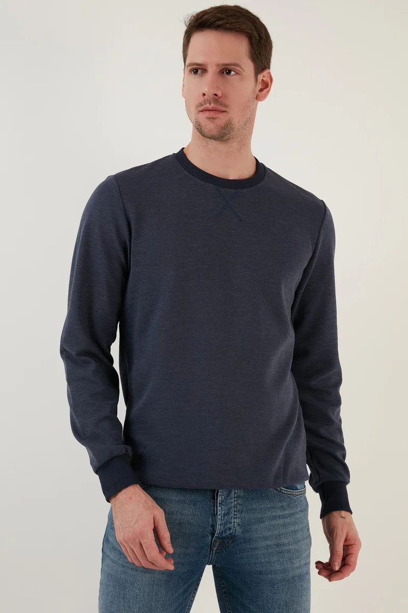 بوراتي Striped Cotton Crew Neck Sweat Men's Sweat 5905241