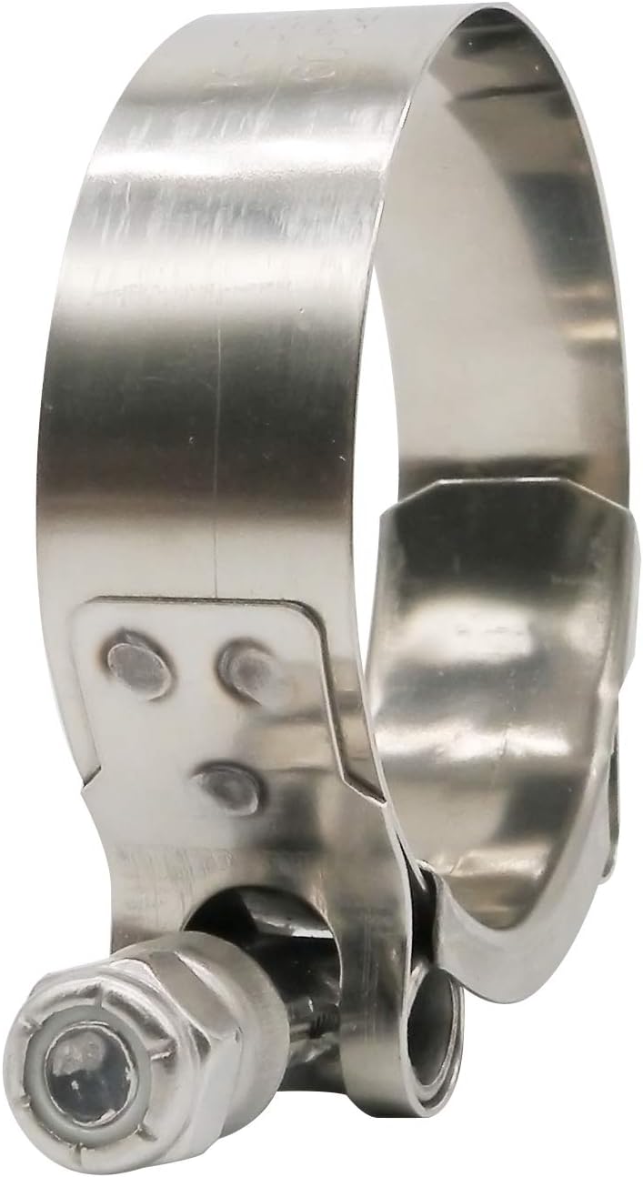 ROADFORMER 35mm - 40mm T-Bolt Hose O.D. Clamp - Working Range 1.38" - 1.57" for 1.5" Hose OD not I.D., Stainless Steel Bolt, Stainless Steel Band Floating Bridge and Nylon Insert Locknut, 2 pack - Image 5