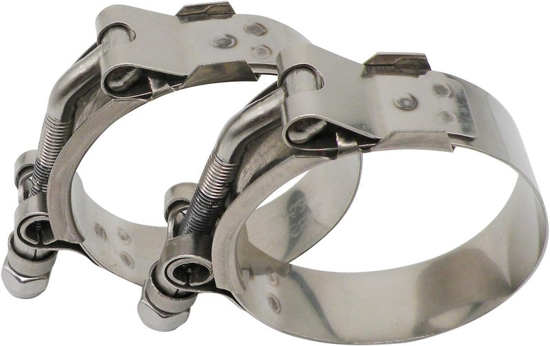 ROADFORMER 35mm - 40mm T-Bolt Hose O.D. Clamp - Working Range 1.38" - 1.57" for 1.5" Hose OD not I.D., Stainless Steel Bolt, Stainless Steel Band Floating Bridge and Nylon Insert Locknut, 2 pack - Image 4