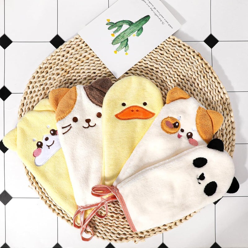 PHOGARY 5Pack Microfiber Body Wash Mitts 459 inch Super Absorbent  Soft Face Washcloths Gloves in Cute Animal Style  Gentle Scrub for Baby Toddler and Kids Bath and Shower - Image 2