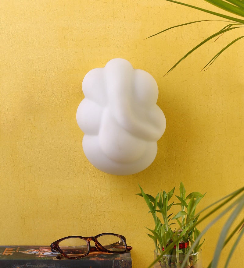 AMDHOME Golden Light Ganesha Wall Mounted Lamp - Metal & Glass | Perfect for Home, Hall, Living Room, Bedroom, Hotel, Office Decoration | Ideal for Pooja Room & Mandir | Ganpati Decorative Lamp - Image 2