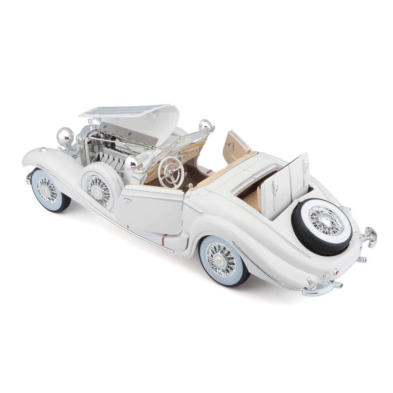 Tobar Maisto Plastic 1:18 Scale 1936 M-B 500 K Type Specialroadster Diecast Vehicle , White - Image 3