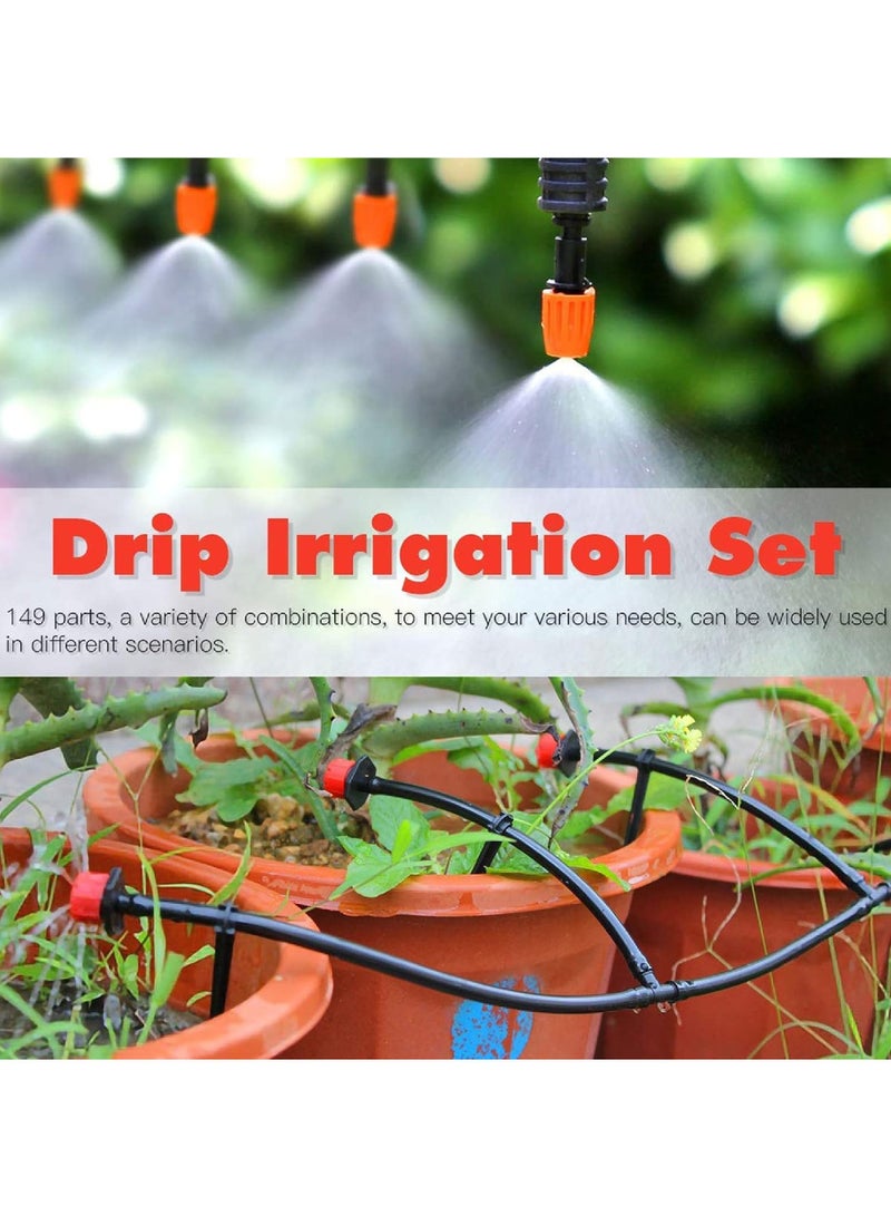 روك بو التلقائي ميكرو قطرة الري مجموعة، 100FT / 30M توفير المياه حديقة الدفيئة الري رش الذاتي الري مجموعات، التلقائي فناء ضباب مصنع نظام الري، للخارج، زهرة، العشب، الحديقة - Image 2