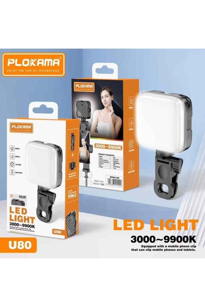 PLOKAMA U80 LED Mobile Phone Light - Video Photography - Image 1