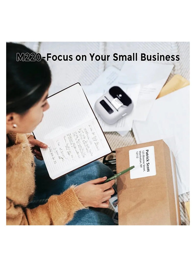 phomemo M220 Label Maker Label Printer Bluetooth Thermal Sticker Printer For Barcode  Organizing  Mailing Small Business Storage Compatible With PhonePCs Support - Image 3