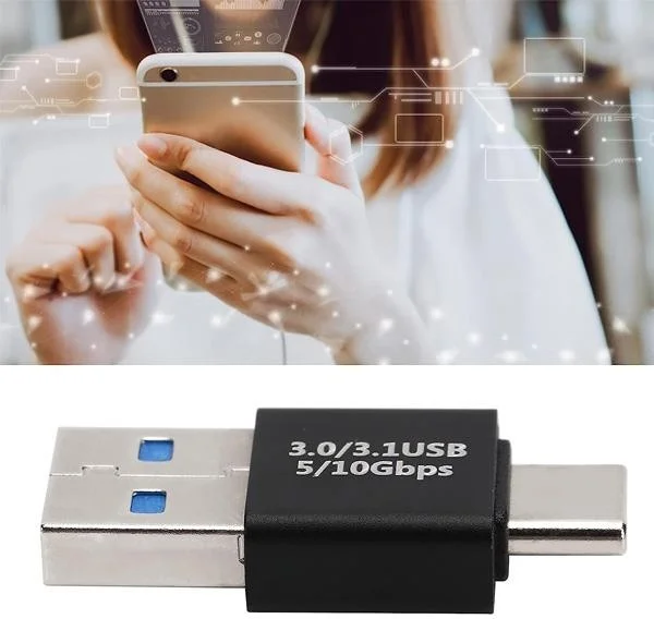 بولهاموبيل Polham USB 3.0 To Type C Converter, Type C Input USB Converter Fast Data Transfer,