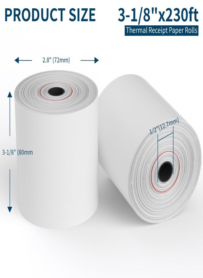 NefLaca (10 Rolls) NefLaca Thermal Receipt Paper 3 1/8 x 230, 10 Rolls Receipt Paper POS Register, BPA Free - Image 2