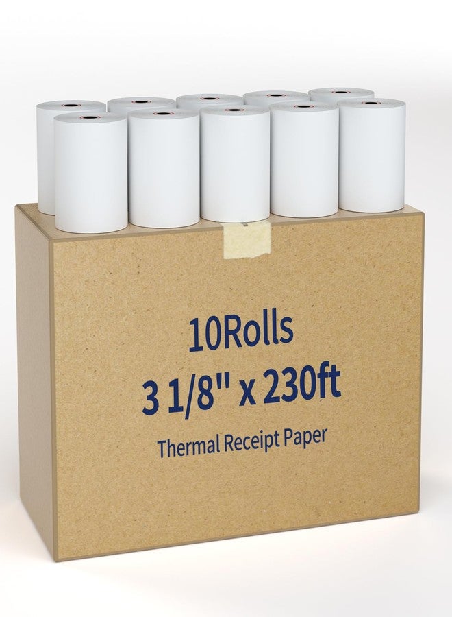 NefLaca (10 Rolls) NefLaca Thermal Receipt Paper 3 1/8 x 230, 10 Rolls Receipt Paper POS Register, BPA Free - Image 1
