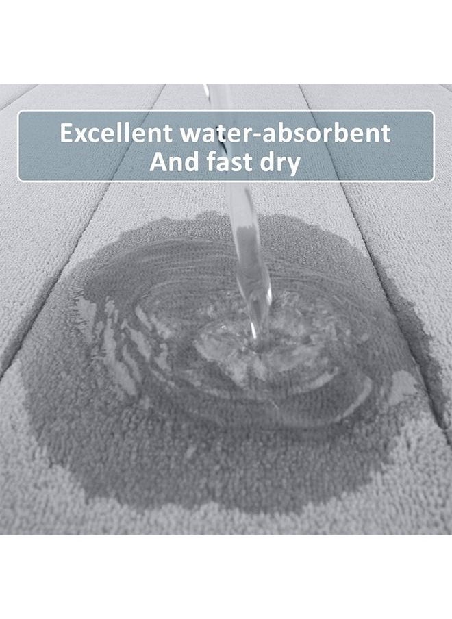 Arabest Large Size Bathroom Mat Anti Slip Foam Bathroom Mat Soft and Comfortable Carpet 2-piece Set Grey  - Image 5