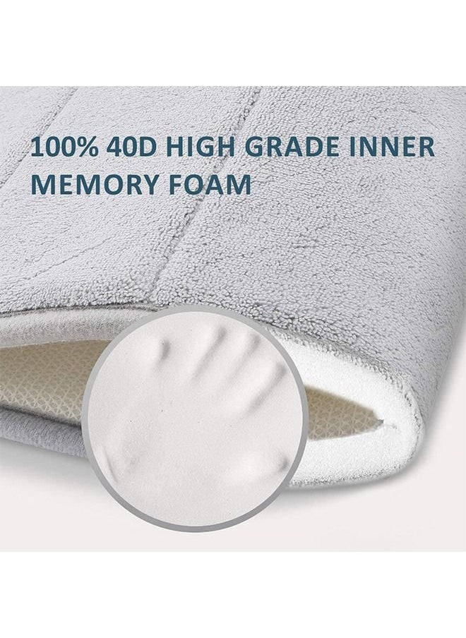 Arabest Large Size Bathroom Mat Anti Slip Foam Bathroom Mat Soft and Comfortable Carpet 2-piece Set Grey  - Image 2