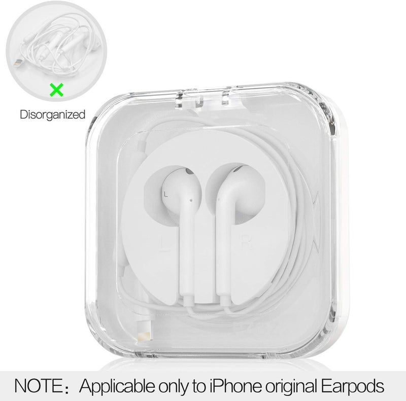 بزوز حافظة سماعات الأذن متوافقة مع سماعات EarPods الخاصة بآيفون/آيباد/آيبود من آبل، غطاء لتنظيم كابل السماعات، حامل وملف للسماعات السلكية، صغير الحجم لتخزين وحمل الكابلات وإدارتها (لسماعات الأذن) - Image 2