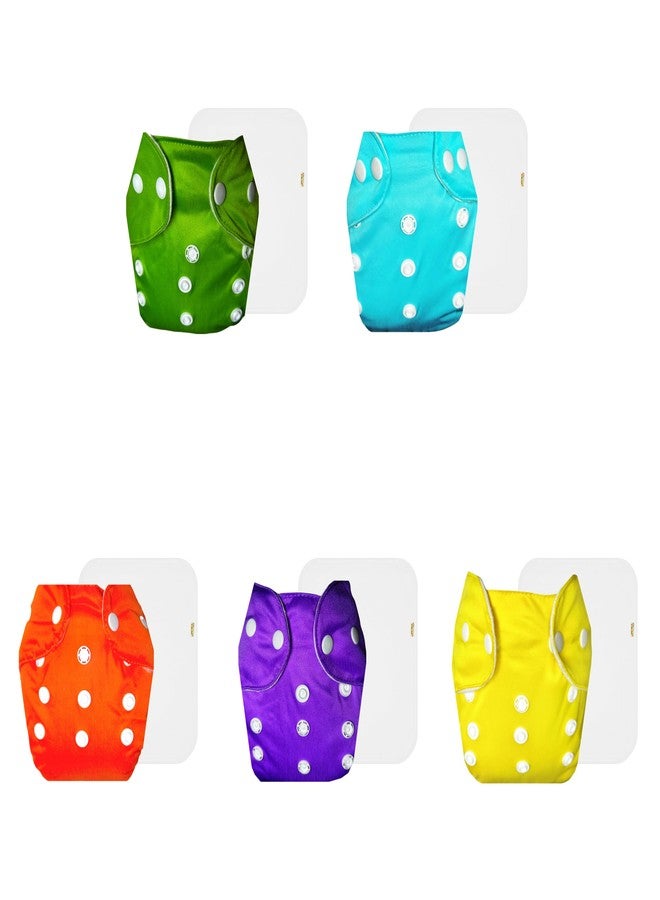 Dumbledo Lite Cloth Diaper with Cotton Insert (Pack of 5) | Snug Fit | Reusable & Washable | Travel Friendly | Worry-Free Diapering | 3 Months - 2 Years | Unisex Baby - Image 1