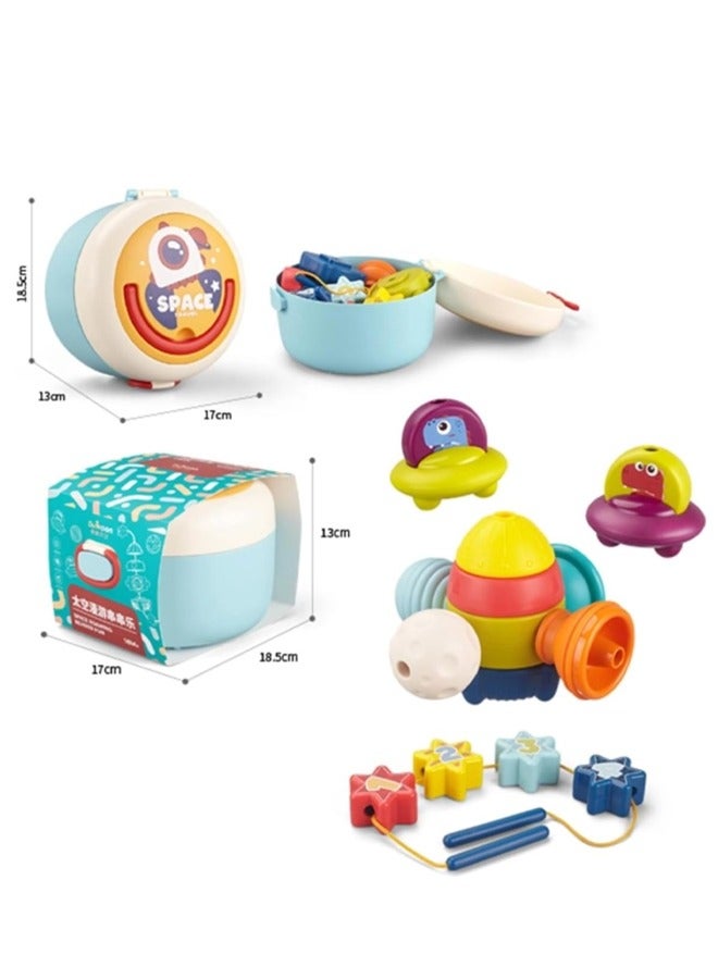 Baybee 16Pcs Space Roaming Montessori Children Balance Block Game Toy Stacking Early Educational plastic Toy Baby Sorting Toys Gift for 6 to 12 Months Baby