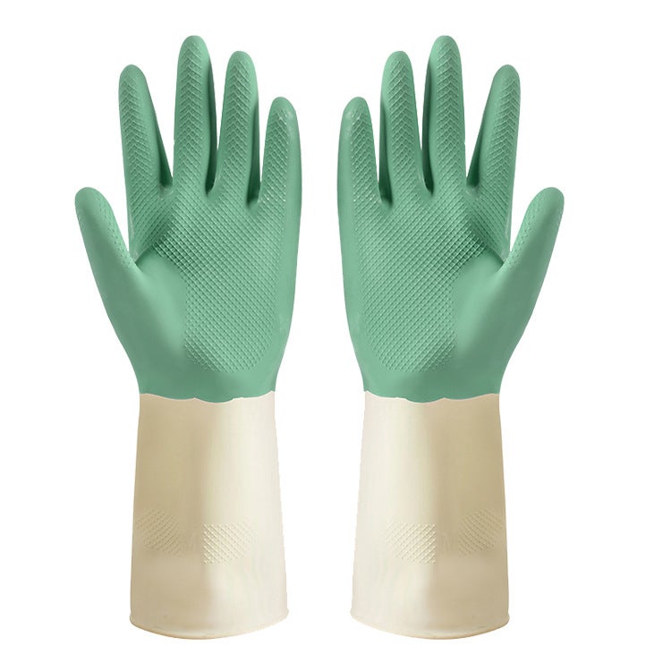 Bi-Color Durable Cleaning Gloves Dark green Dark green
