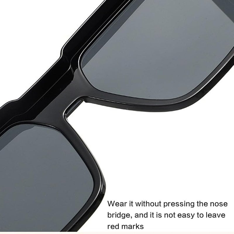 Bright Black Oversized Hip Hop Sunglasses For Girls And Boys Stylish Travel Shades - Image 5