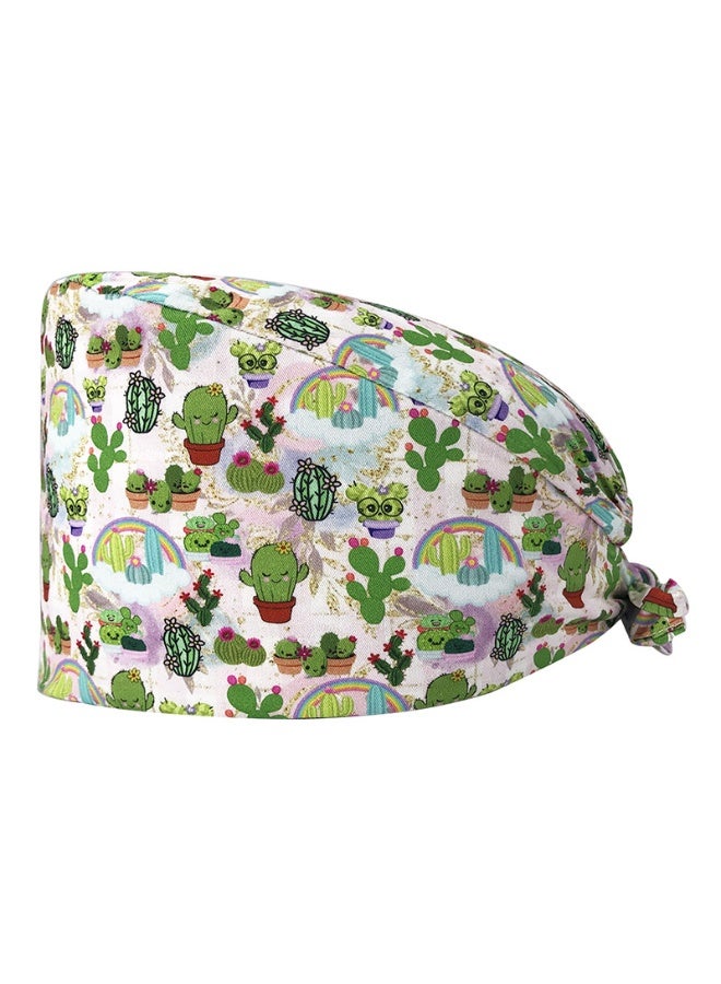 NIBEMINENT Surgical Caps Medical Scrub Hat  Long Hair Dentist Skullcaps Veterinary Hats with Botton Chef Nursing Hats