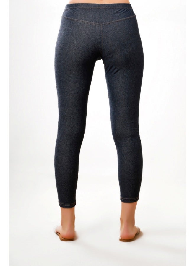 Selina Wear Selina Wear Women's Looking Legging - Denim-Inspired Comfort ny Fit Cotton Tights, Large  - Image 3