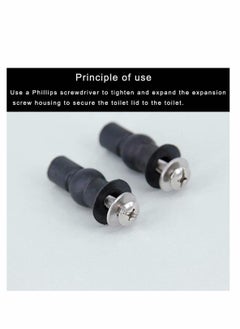 Excefore 4 Pcs Blind Hole Fittings Expanding Rubber Bolts Nuts for Fixing The Top Toilet Seat Universal Parts Set Household Accessories Repair Parts Top Cover Lid Seat Fixings Blind Hole Fitting  - Image 2
