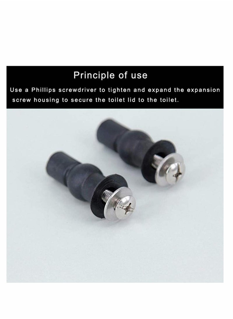 Excefore 4 Pcs Blind Hole Fittings Expanding Rubber Bolts Nuts for Fixing The Top Toilet Seat Universal Parts Set Household Accessories Repair Parts Top Cover Lid Seat Fixings Blind Hole Fitting  - Image 2