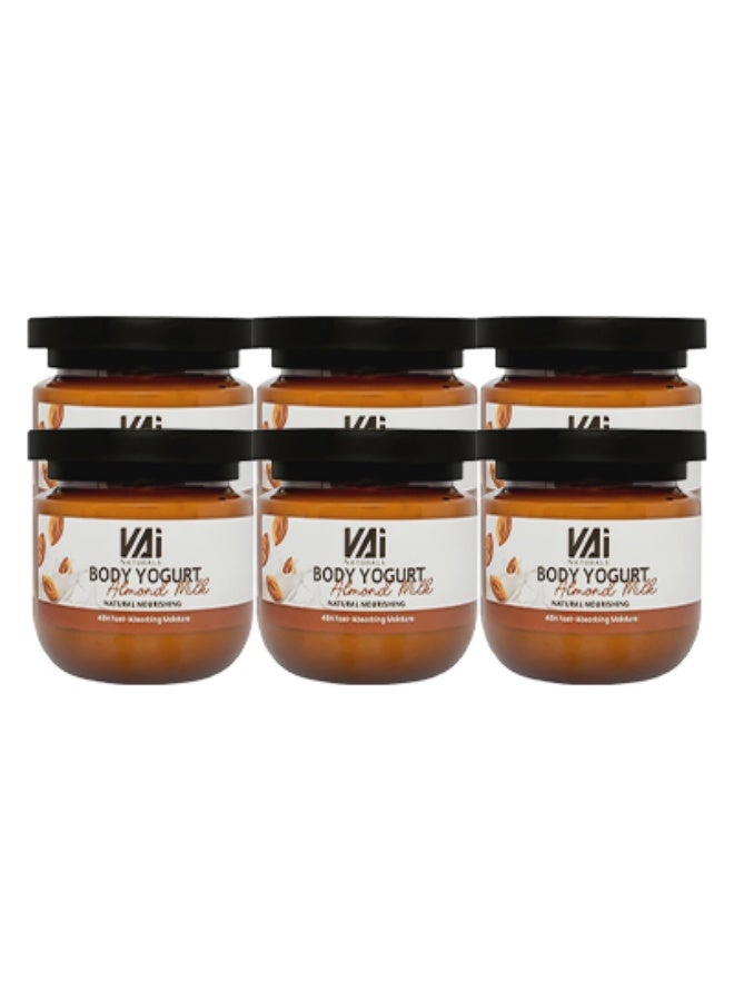VAI 6 Pieces Body Yogurt Almond Milk Natural Nourishing 48 Hours Absorbing Moisture 280ml - Image 1