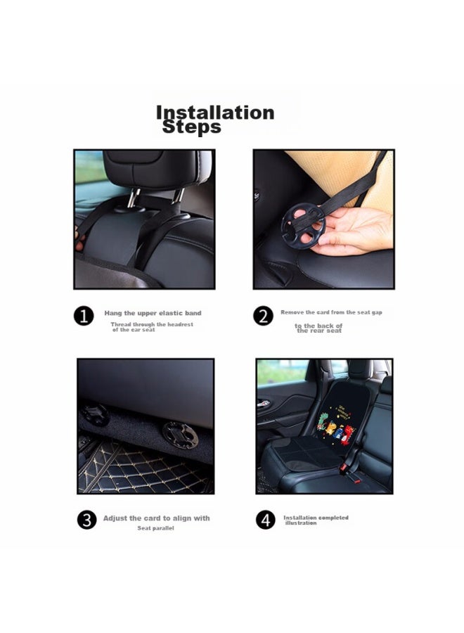 DiGallen Dijialun Car Child Safety Seat Anti-friction Pad, Isofix Universal, Britax Thickened Car Non-slip Mat, Protective Pad, Anti-friction Pad, Creative Cute Cartoon Dinosaur Desig - Image 4